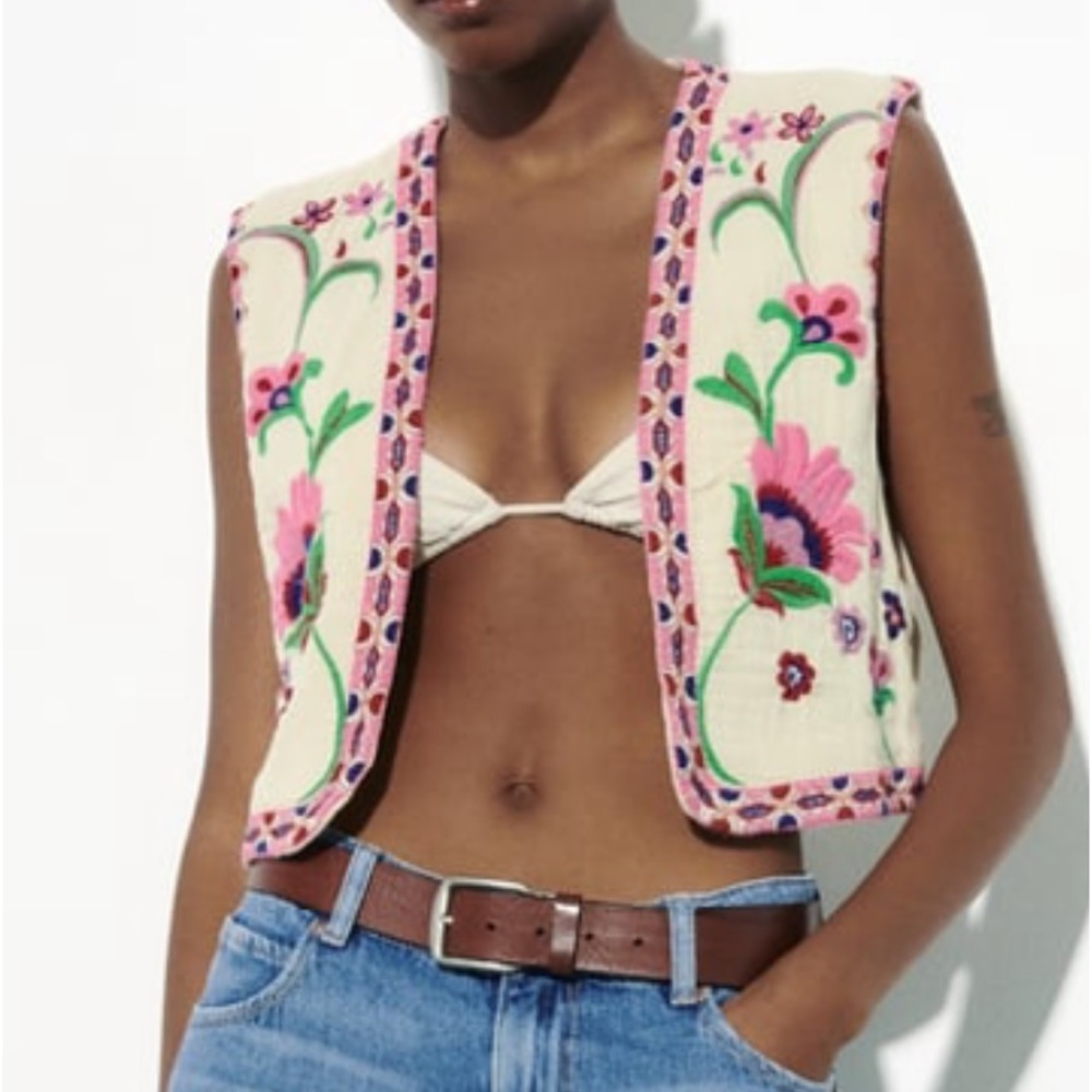 Zara embroidered vest